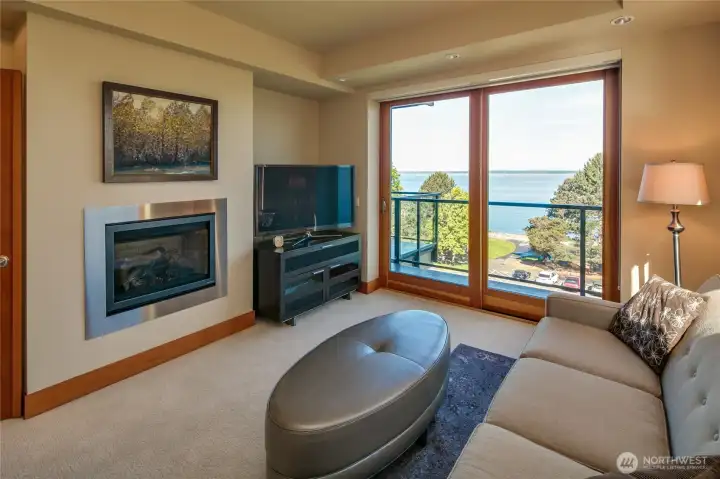 Another view of the family room off the living area. There is also room for a desk behind where this photographer was standing. The views are amazing from this room as well as all the living spaces.