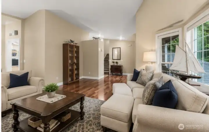 Living room, main level  *virtually staged