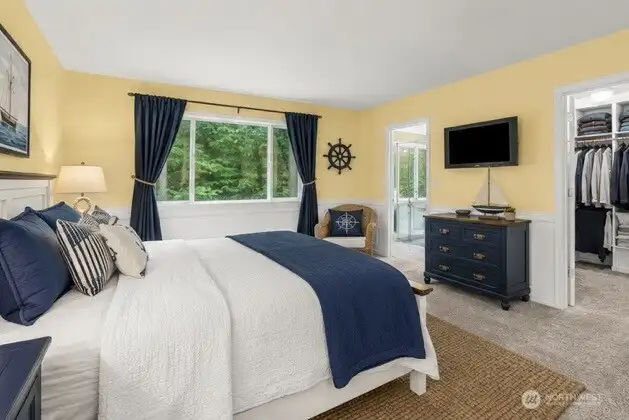 Master bedroom with walk in closet.  *virtually staged