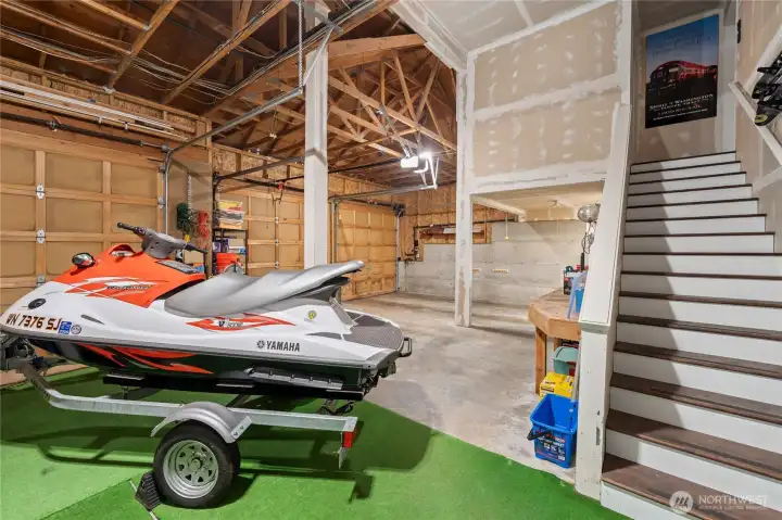 Stairs down to garage