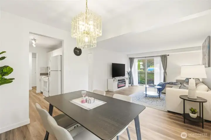 The open floor living/dining room is very spacious. The open floor living/dining room is very spacious.