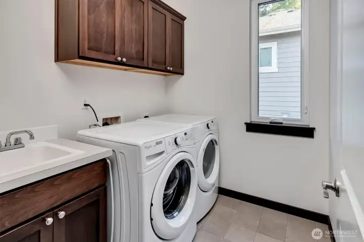 Laundry with utility sink Laundry with utility sink