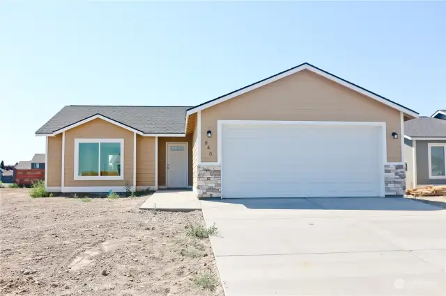 Exterior will be Stucco and a covered patio