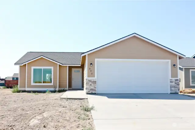 Exterior will be Stucco and a covered patio