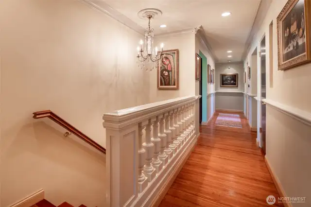 Gorgeous hallway w/ Crystal & Bronze chandelier
