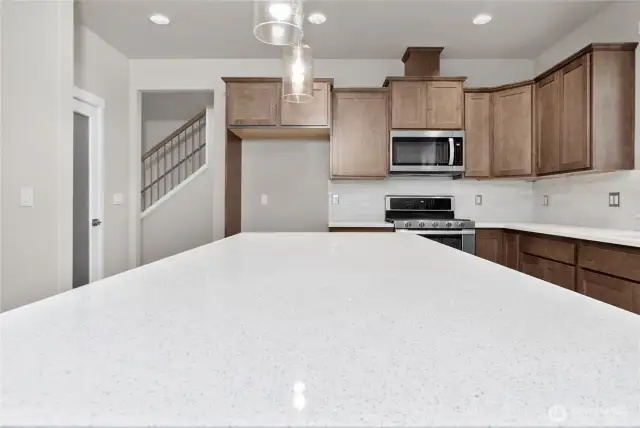 lovely quartz counters throughout home