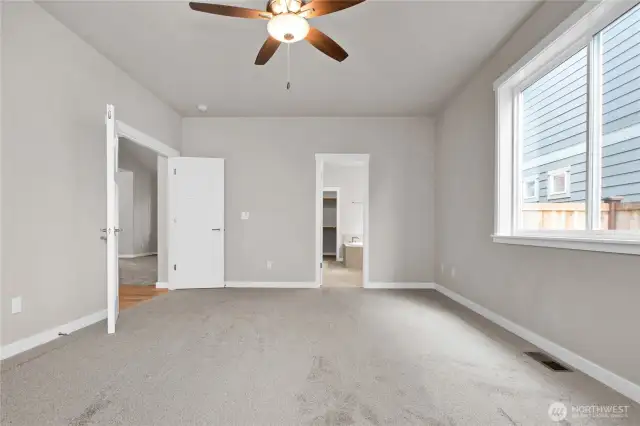 french doors open up to primary bedroom