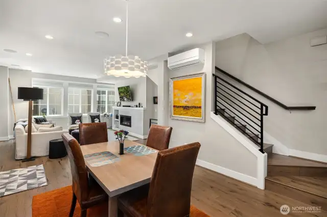 Love the easy flow of the dining room and family room.