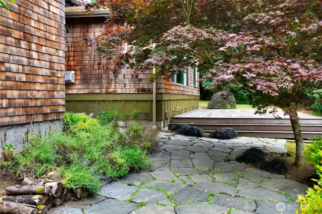 beautiful flagstone opens to quiet sitting area