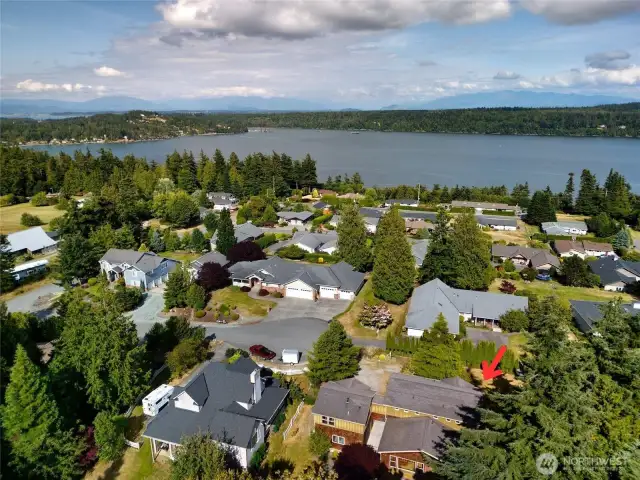 Aerial view of neighborhood