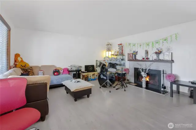 Family room with fireplace, nice sized and perfect for those Fall nights