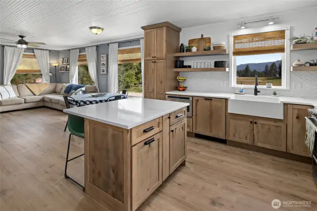 Kitchen remodel features beautiful Rustic Maple Cabinetry