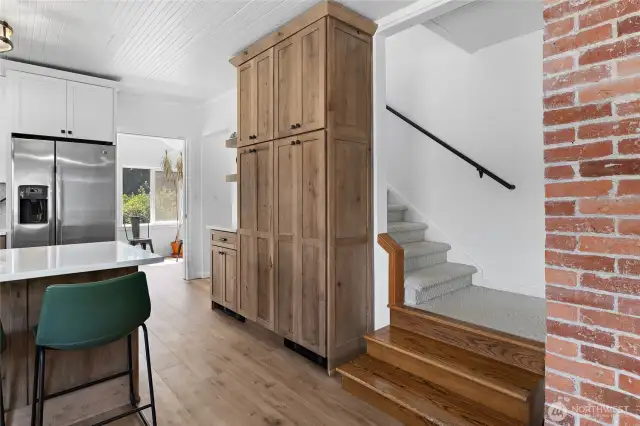 Access to upstairs just off the kitchen.