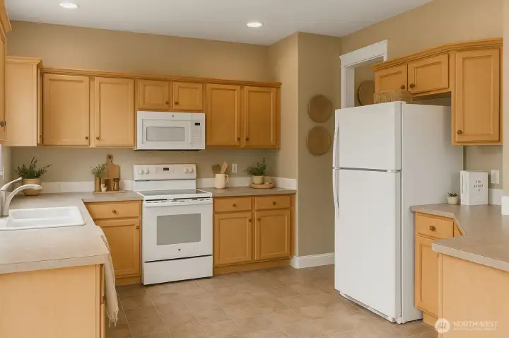 large kitchen *virtually staged*
