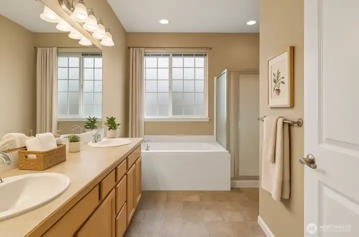 5-piece primary bath *virtually staged*