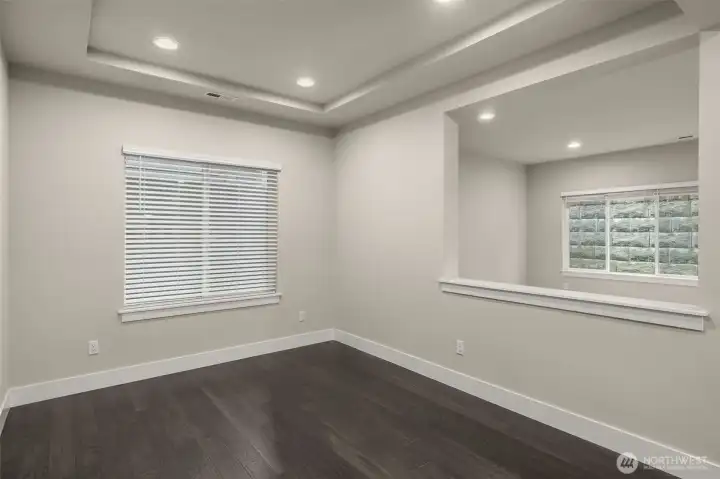 Large dining room w/ large window