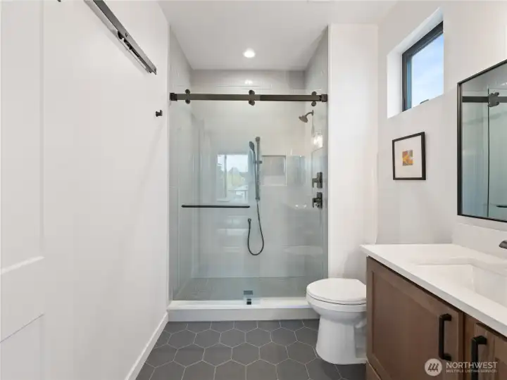 View into the owner's suite bathroom.