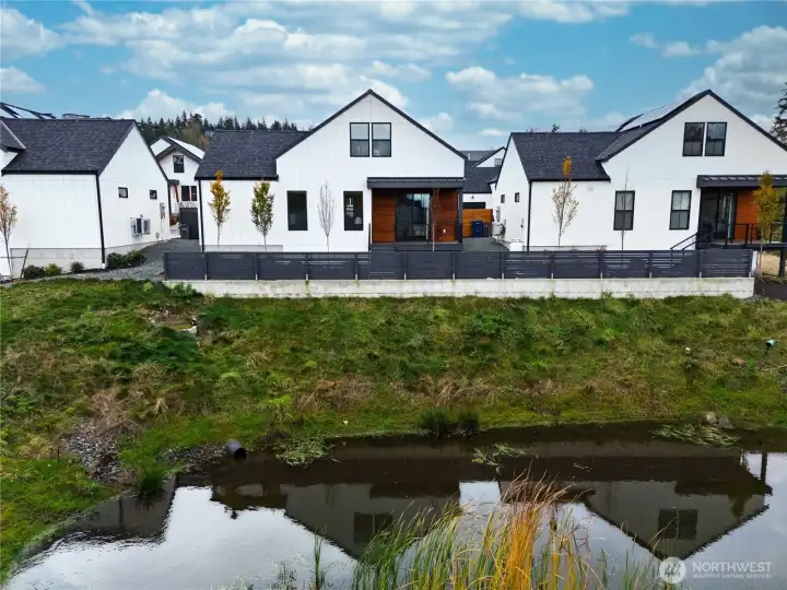 View looking back from the pond towards the cottage.