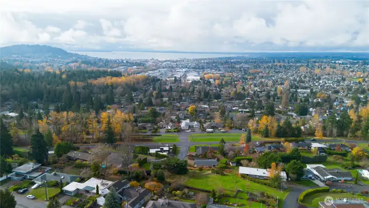 Aerial looking at bellingham