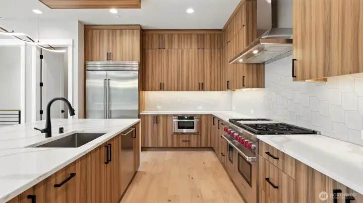 Countertop and cabinet storage space to spare!