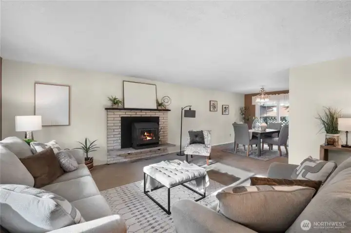 Cozy living room with plenty of light