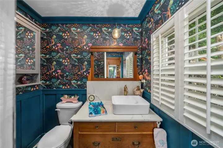 Updated bath with modern fixtures and simple elegance.