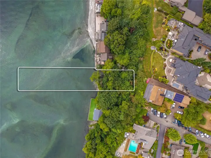 Approx. 90’ of Puget Sound shoreline with deeded tidelands.