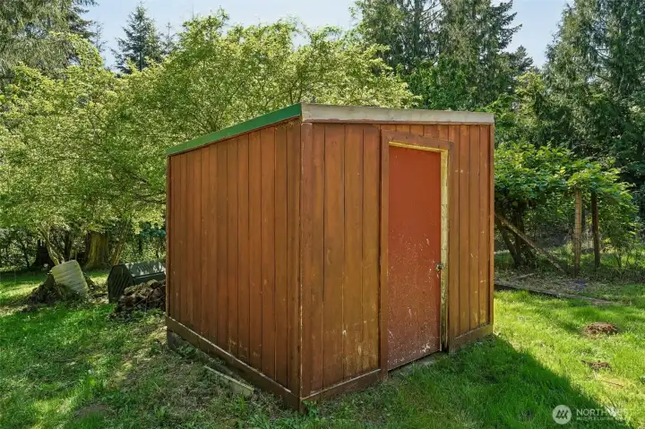 Pump house, shed for storage, tools