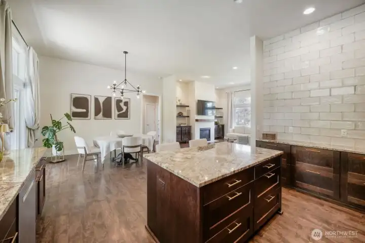 An elegant dining space off the kitchen.