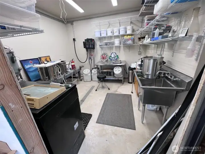 One section of the shop was set up for brewing.
