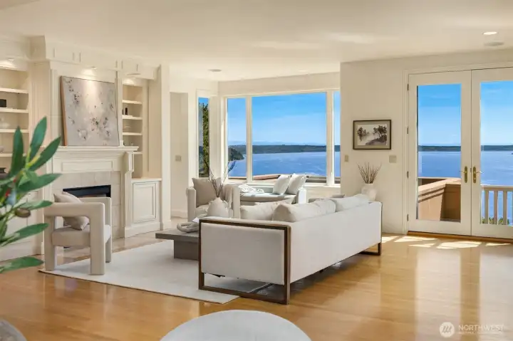 Hardwood floors throughout main living areas and artfully crafted molding.