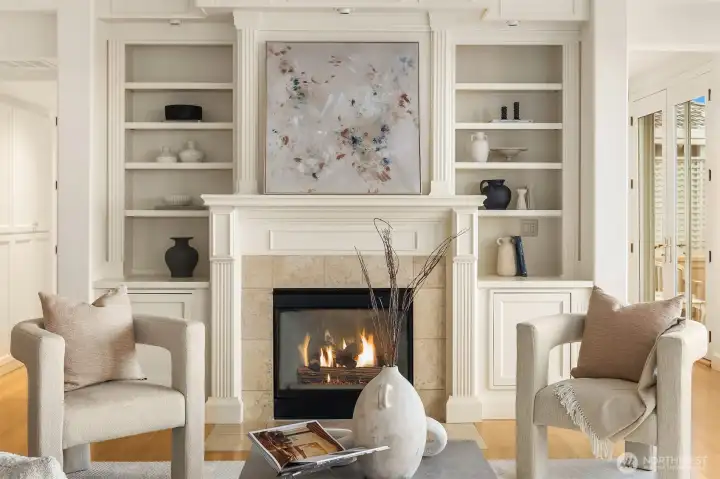 Cozy up for the fireplace with a good book or conversation between friends.