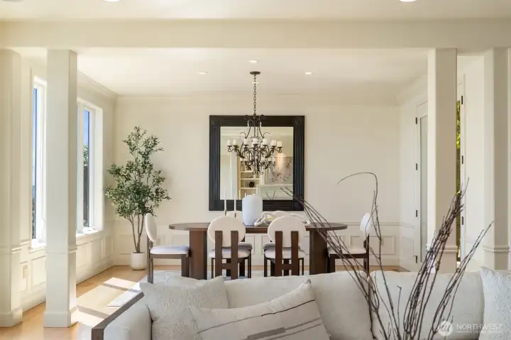 While the home feels open, it also offers separating between living, dining and kitchen.