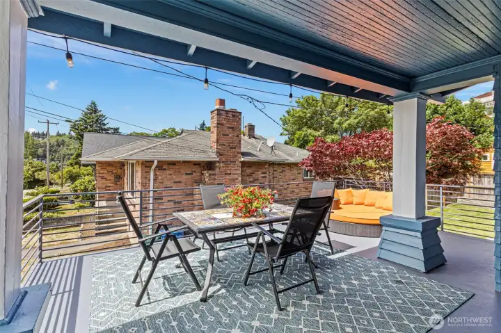 The south-facing front deck is an effortless extension of the living space. Find a sunny, private space and made for morning coffee or an evening with friends. The south-facing front deck is an effortless extension of the living space. Find a sunny, private space and made for morning coffee or an evening with friends.