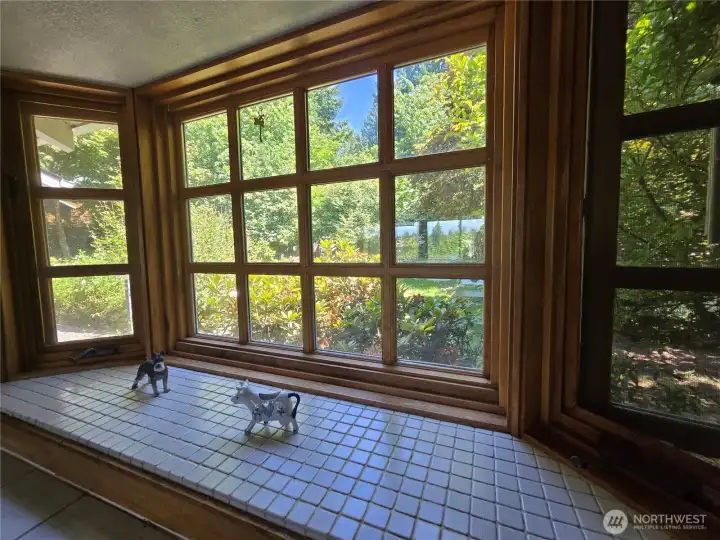 And a view above the sink
