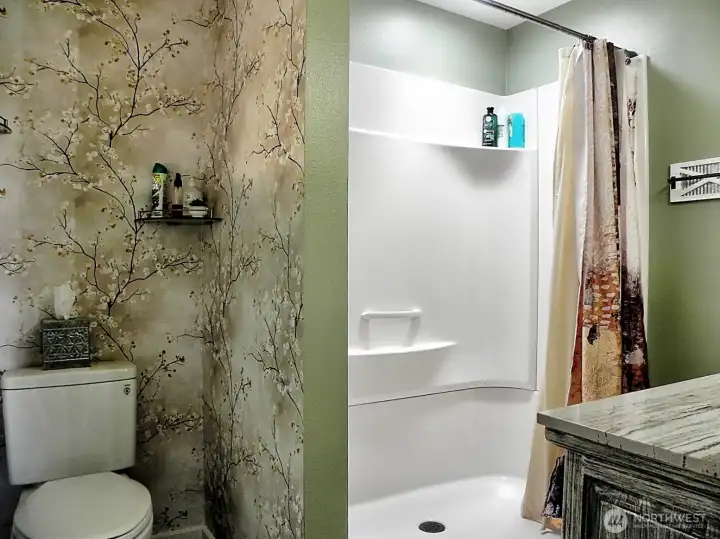 Newly re-configured master bath