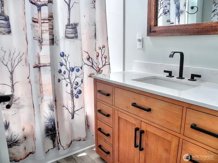 with a full guest bathroom