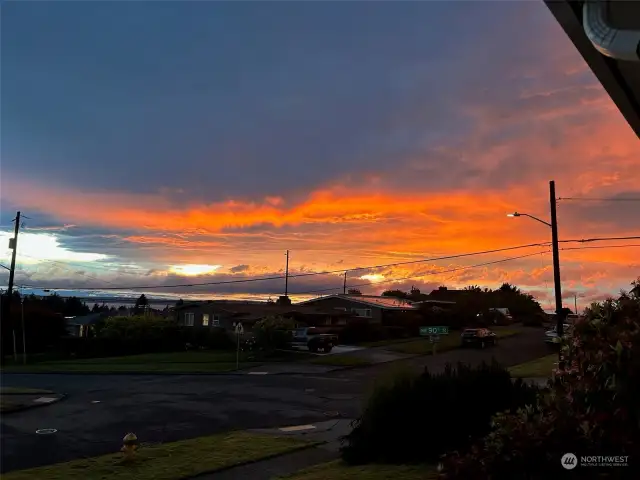 One of the many beautiful sunsets from the living room!