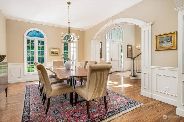 The formal dining room is spacious and bright with southern exposure.