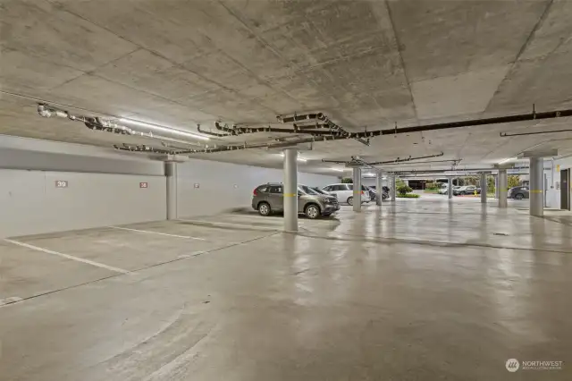 Large Covered Parking Space (#39) provides dry and Secure Keyed access to Elevator