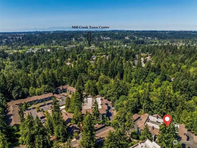 Overhead view of Building "G" - Mill Creek Town Center nearby