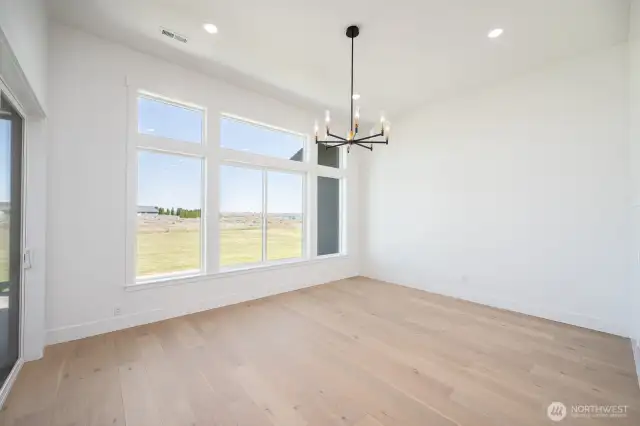 Formal Dining room with entrance to cover deck.