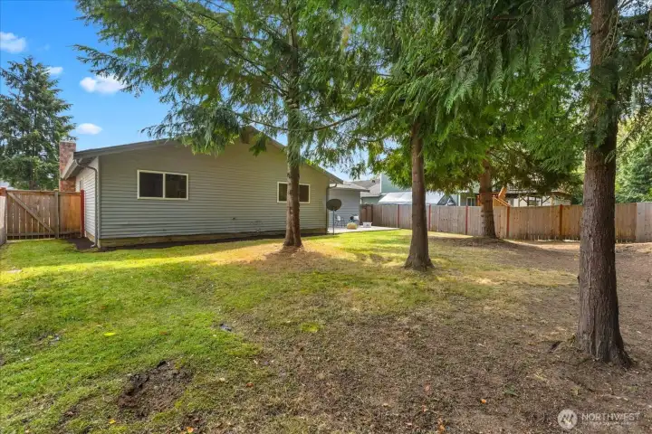 Appreciate fully fenced yard, perfect for your furry friends!