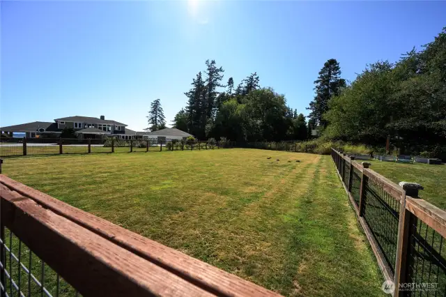 Fenced area is perfect for pets, kids or garden