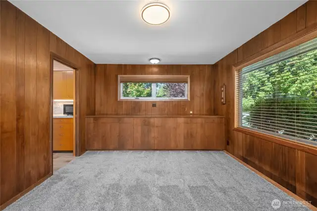 Dining room with original built-in cabinetry