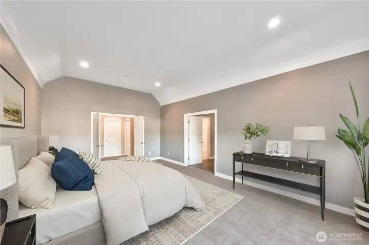 Primary en-suite bedroom at the top of the stairs