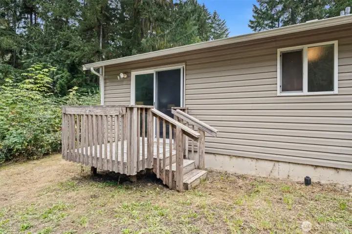Primary bedroom private deck.