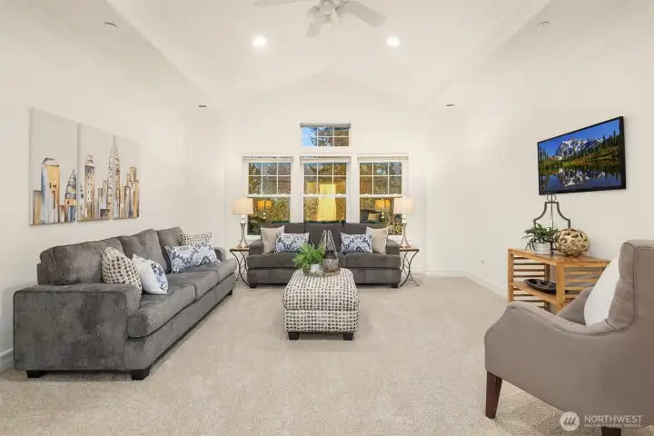 The bonus room is huge and features vaulted ceilings and closet space.