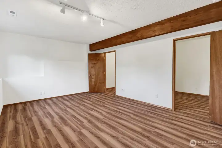 2 huge closets or make them offices