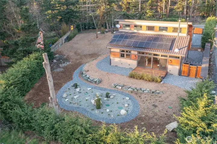 Natural barrier Leland cypress hedged